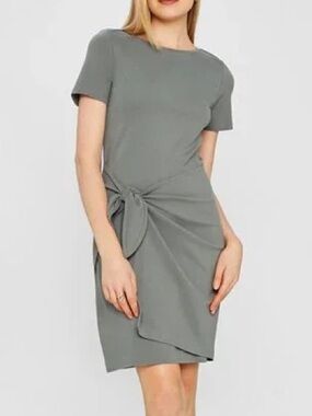 NWT Club Monaco Twansia Sage Green Short-Sleeve Wrap Mini Dress